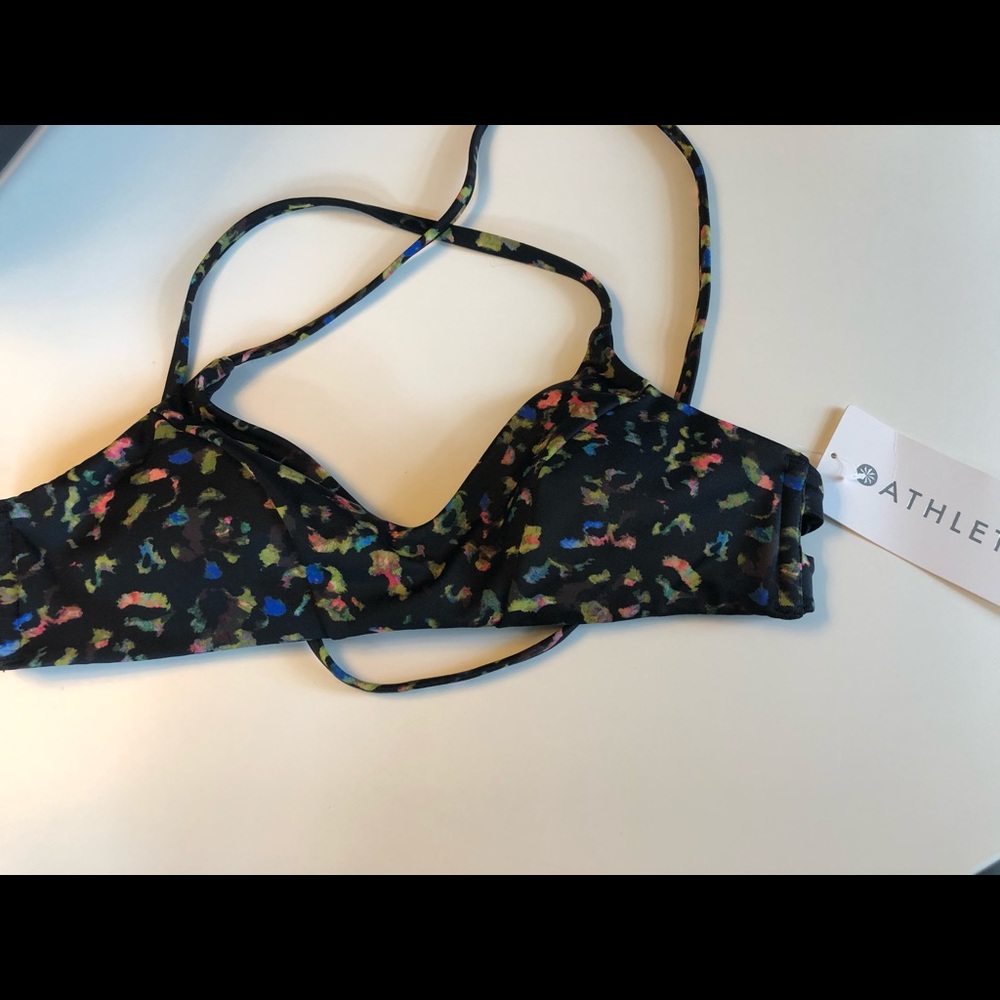 Black and multi-colored leopard bikini too